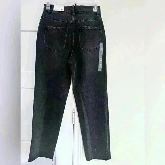 PacSun Black Denim High Rise Straight Jeans- Size 24- NWT - Picture 3 of 5